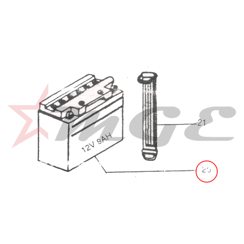 Vespa PX LML Star NV - Battery (12V9AH) - Reference Part Number - #218823