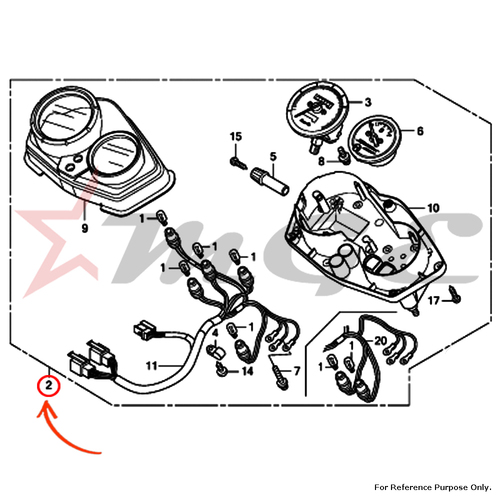 Meter Assy., Combination For Honda CBF125 - Reference Part Number - #37100-KWF-902, #37100-KWF-932, #37100-KWF-961
