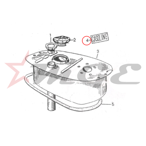Vespa PX LML Star NV - Sticker (Gasoline) - Reference Part Number - #199907