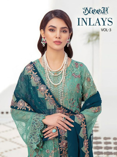 Noor Inlays Vol-3 Georgette With Heavy Embroidery Pakistani Style Suits