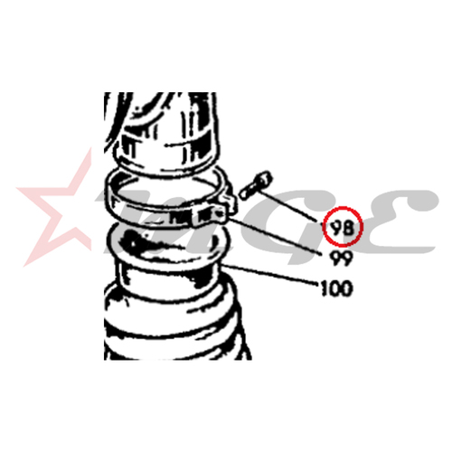 Lambretta GP 150/125/200 - Bottom Air Hose Clamp Screw - Reference Part Number - #80008178