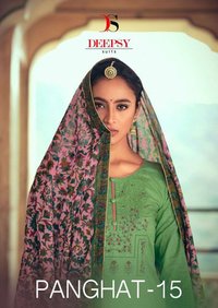 Deepsy Suits Panghat Vol-15 Cotton Embroidery Work Summer Suits