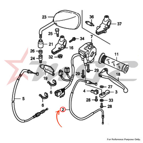 As Per Photo Cable Comp., Choke For Honda Cbf125 - Reference Part Number - #17950-kte-910