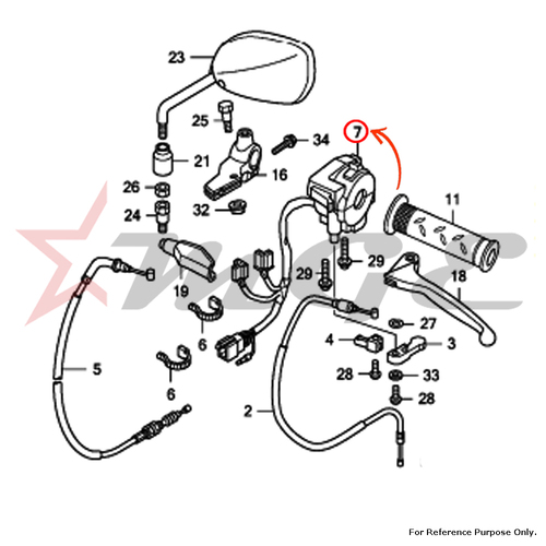 Switch Assy., Winker For Honda CBF125 - Reference Part Number - #35200-KTE-911, #35200-KTE-930