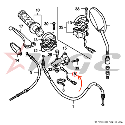 Switch Assy., Fr. Stop For Honda CBF125 - Reference Part Number - #35340-KCC-900