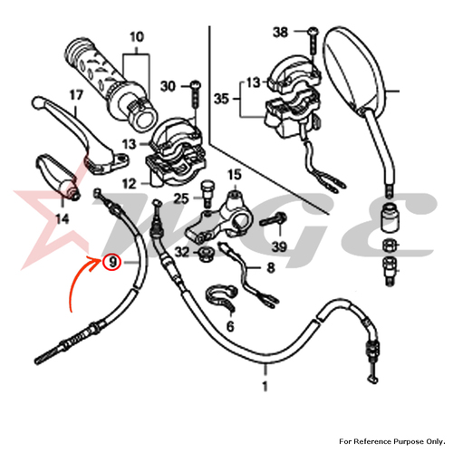 Cable Comp., Fr. Brake For Honda CBF125 - Reference Part Number - #45450-KTE-910