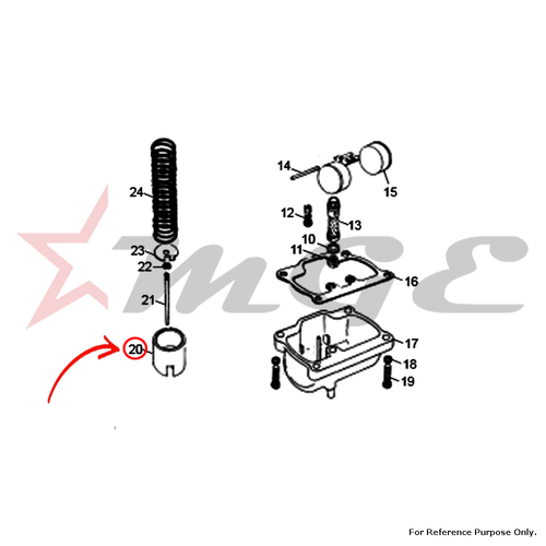 Throttle Valve Piston - VM 24 - 2.0 For Royal Enfield - Reference Part Number - #141957