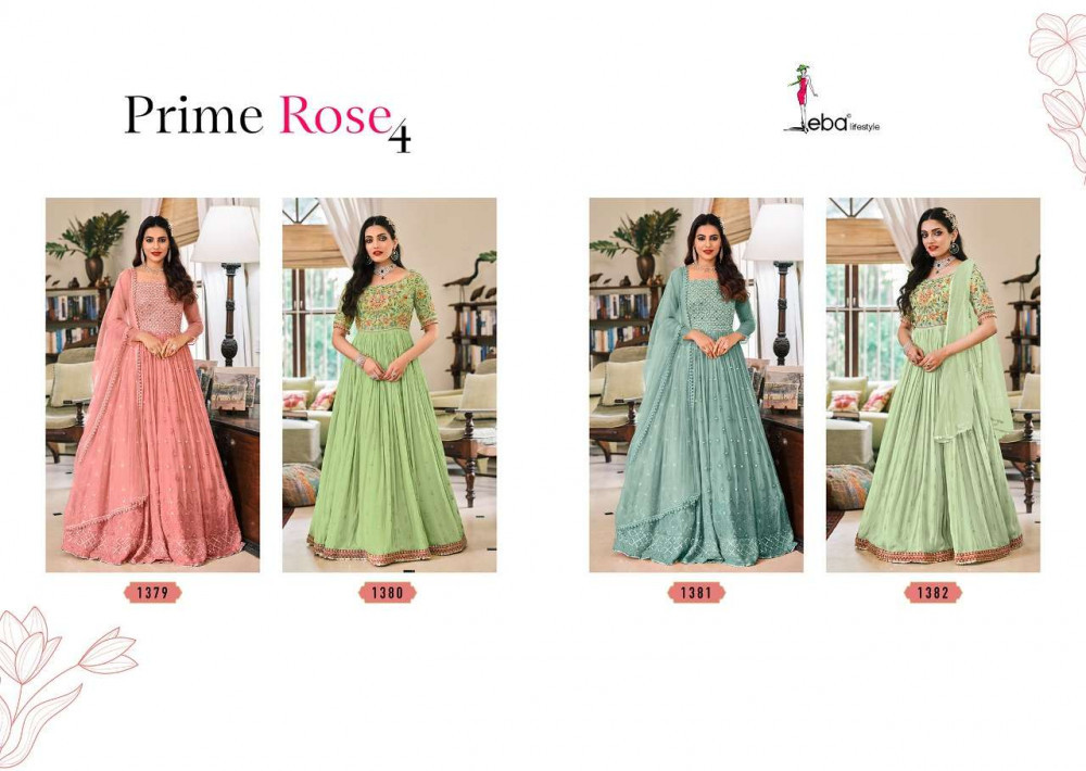Eba Lifestyle Prime Rose Vol-4 1379-1382 Series Anarkali Suits