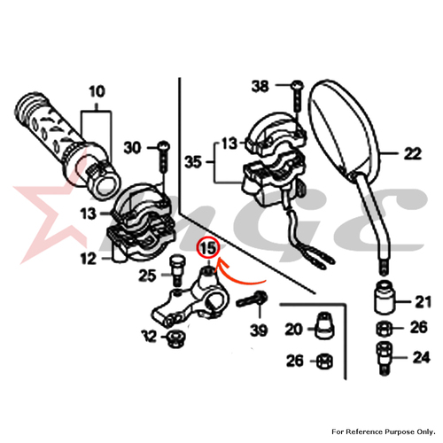 Bracket, R. Handle Lever For Honda CBF125 - Reference Part Number - #53171-KTE-910, #53171-KTE-A00
