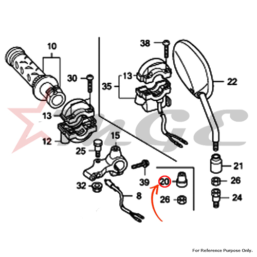 Cap, Lock Nut For Honda CBF125 - Reference Part Number - #88113-KAG-900