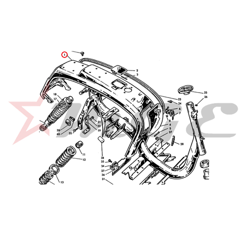 Lambretta GP 150/125/200 - Frame - Reference Part Number - #22050010