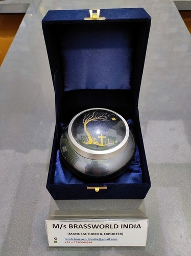 Decorative Hand-Painted Aluminium Memorial Urn