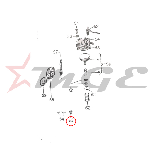 Vespa PX LML Star NV - Circlip - Reference Part Number - #S-6408