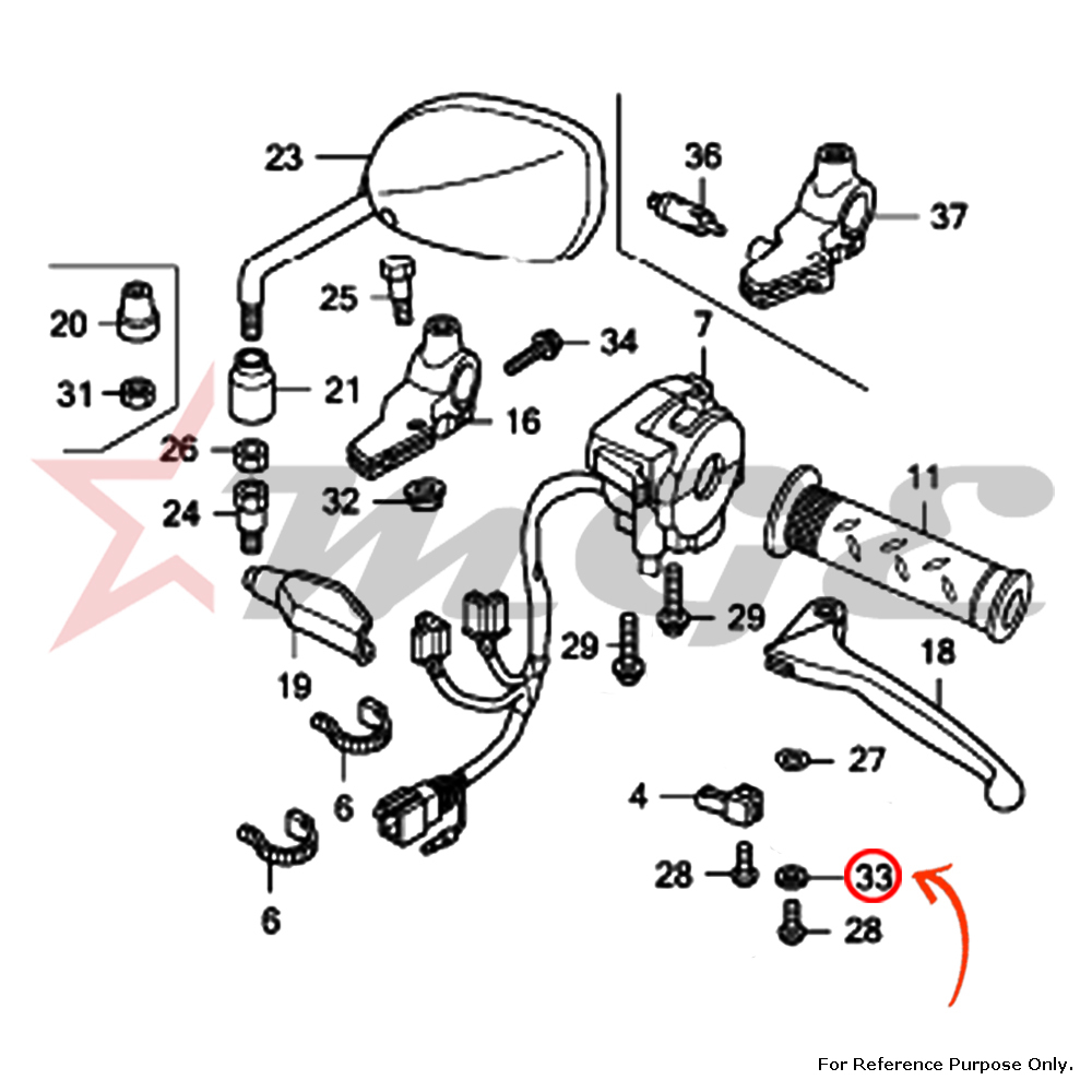 Washer, Plain, 5mm For Honda CBF125 - Reference Part Number - #94103-05000
