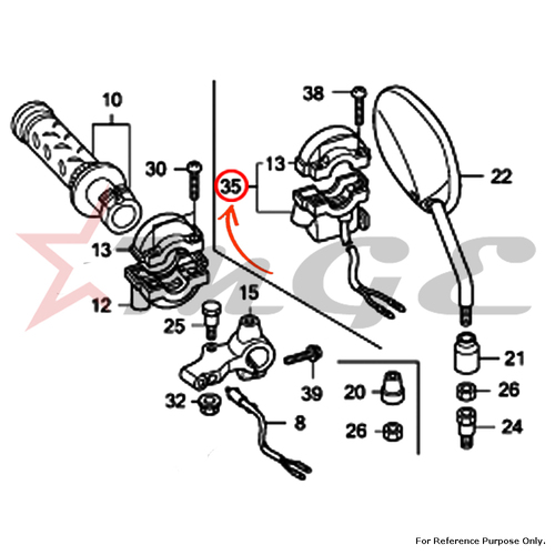 Switch Assy., Starter For Honda CBF125 - Reference Part Number - #35150-KTE-930