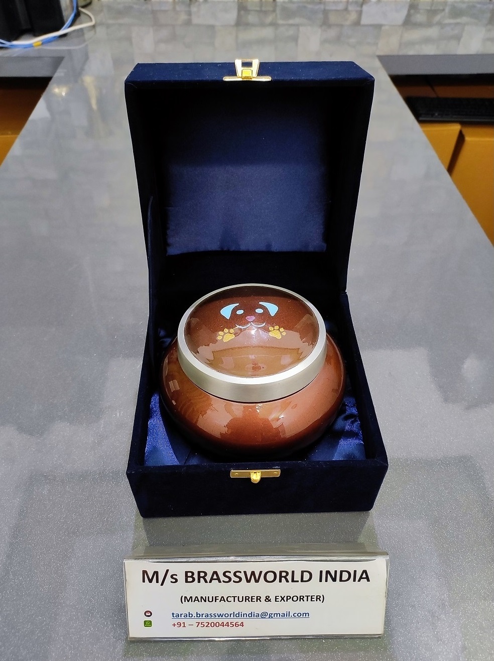 Handmade Aluminium Odyssey Hand Painted Pet Cremation Urn