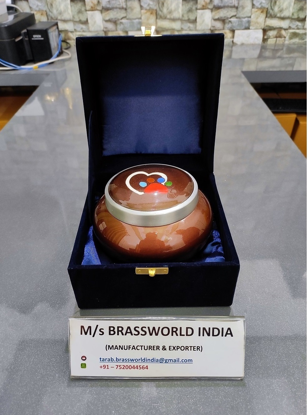 Handmade Aluminium Odyssey Hand Painted Pet Cremation Urn