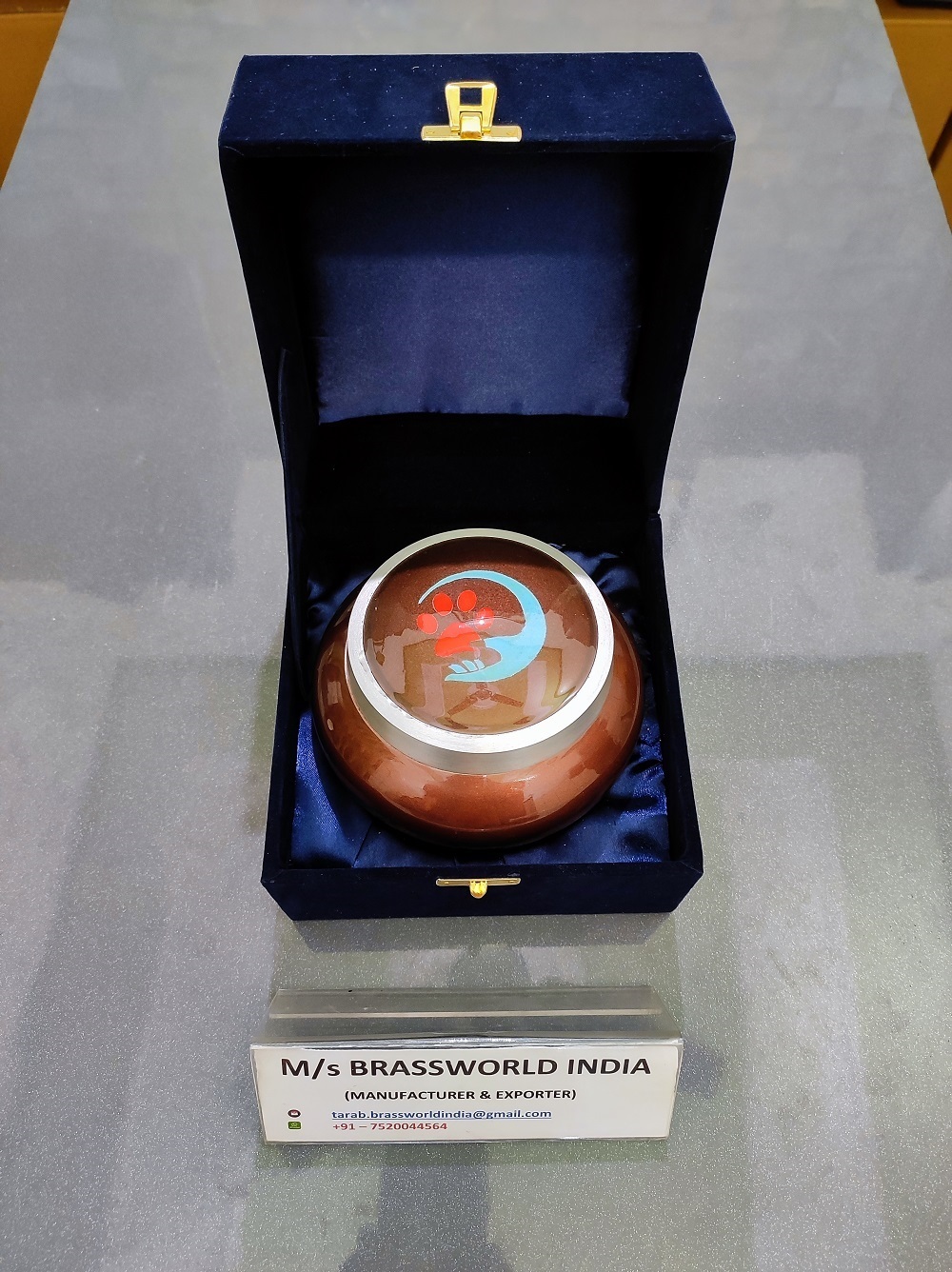 Handmade Aluminium Odyssey Hand Painted Pet Cremation Urn