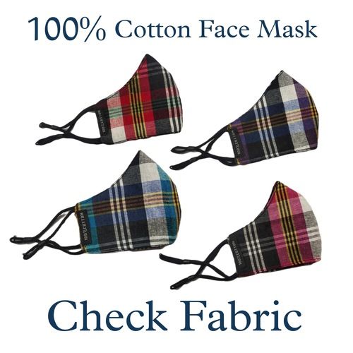 Check Cotton Face Mask Age Group: Children