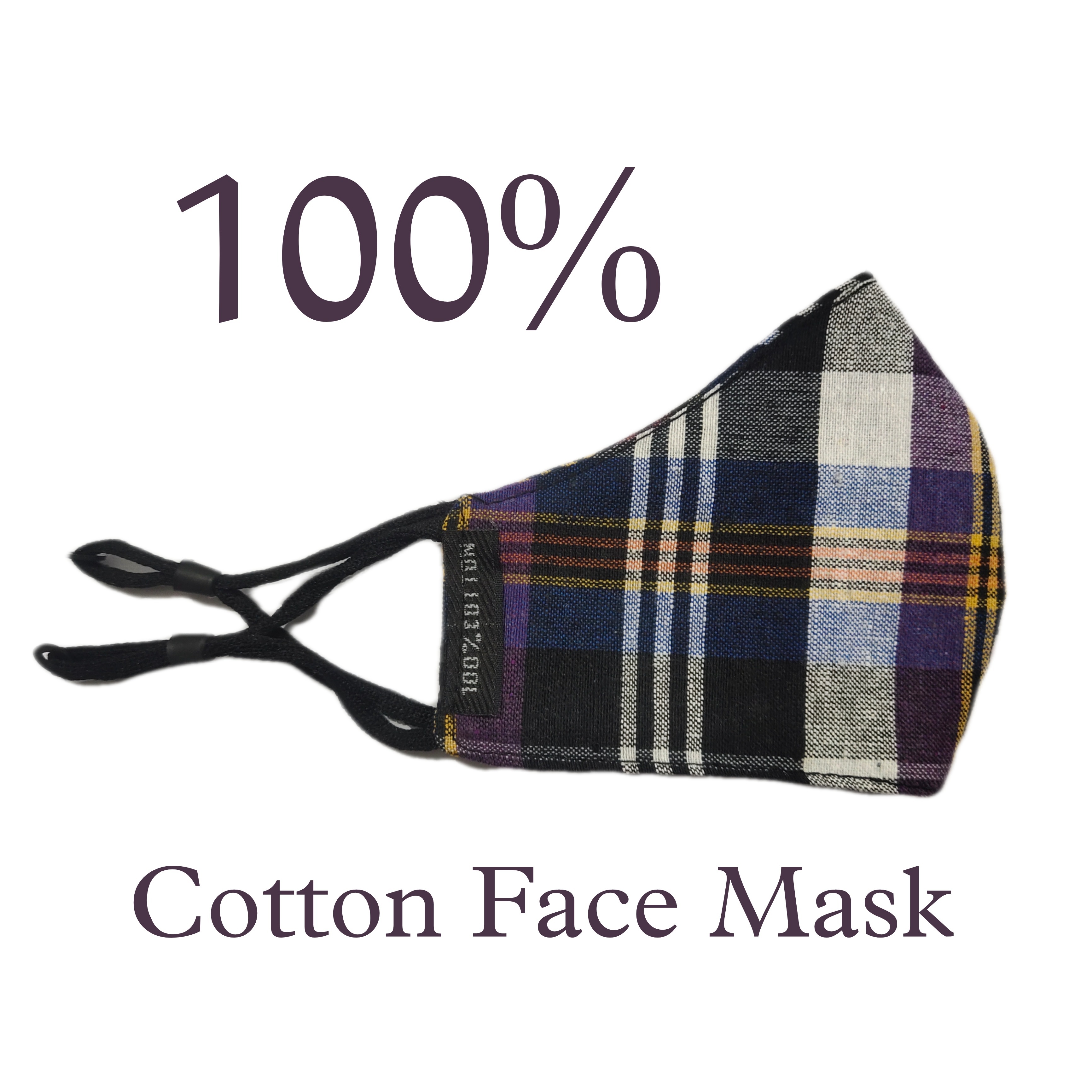 CHECK COTTON FACE MASK