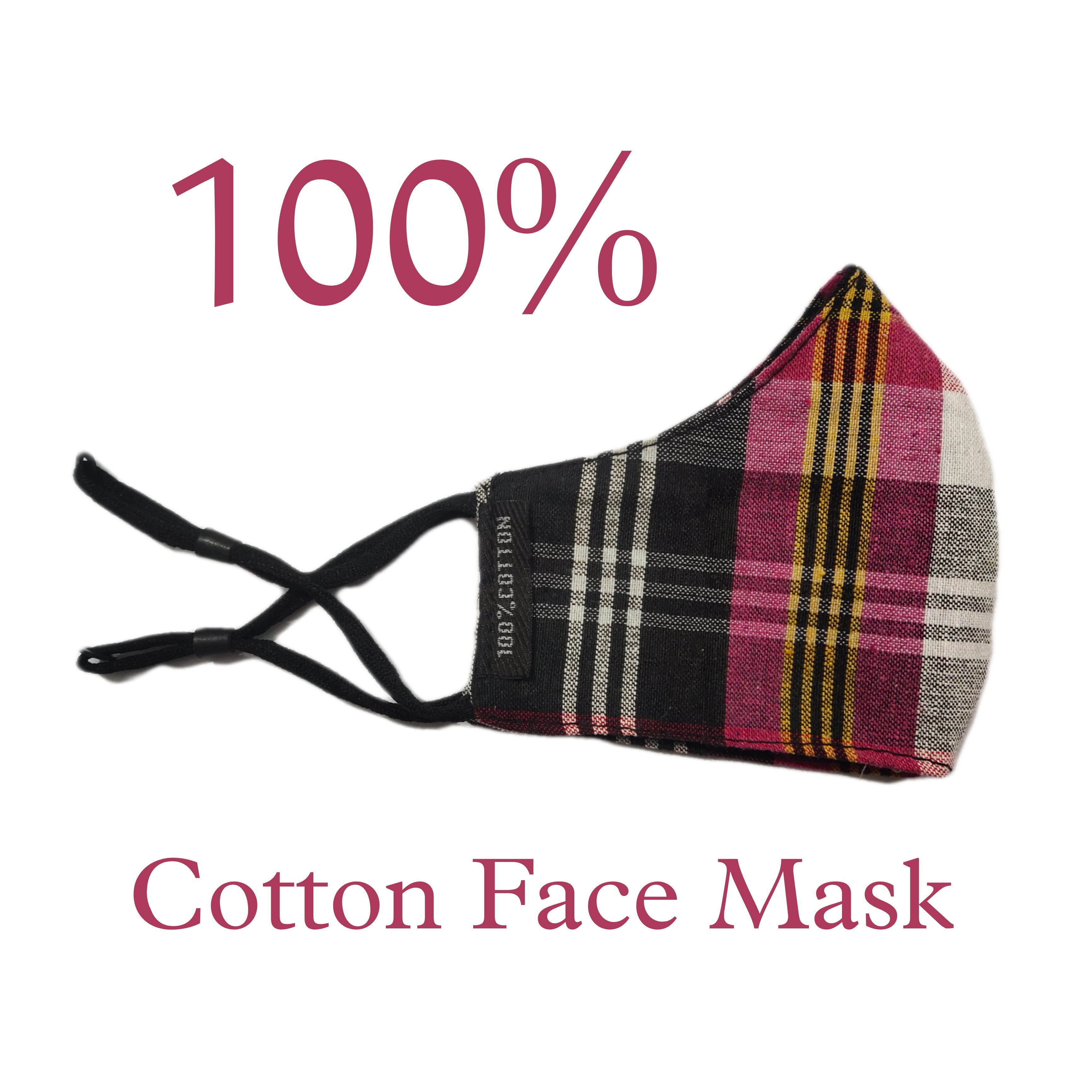 CHECK COTTON FACE MASK