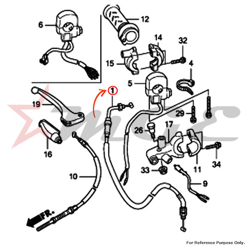 Cable Comp., Throttle For Honda CBF125 - Reference Part Number - #17910-KWF-901, #17910-KWF-951