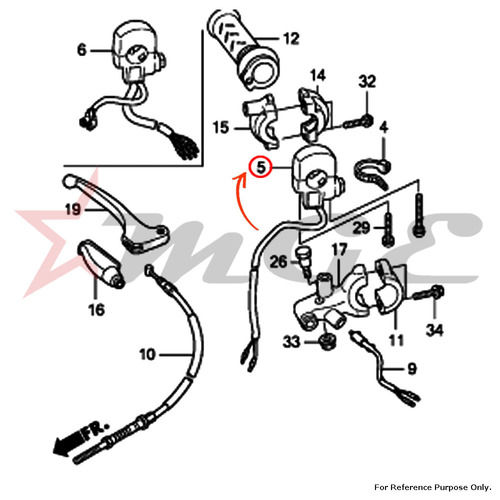 As Per Photo Switch Assy., Starter For Honda Cbf125 - Reference Part Number - #35150-kwf-921