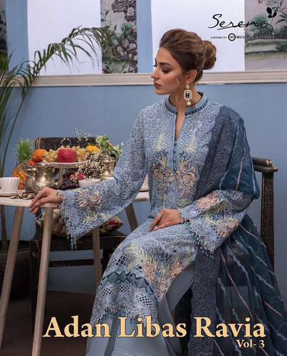 Serene Adan Libas Ravia Vol-3 Fox Georgette Boring Work Pakistani Suits