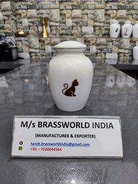Aluminium Hand Painted Pet Paw Walking On Path Pet Cremation Urn