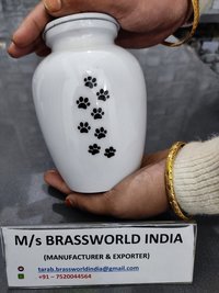 Aluminium Hand Painted Pet Paw Walking On Path Pet Cremation Urn