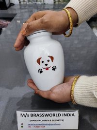 Aluminium Hand Painted Pet Paw Walking On Path Pet Cremation Urn