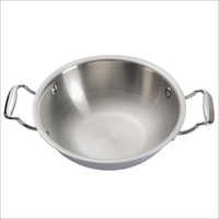 32 cm Stainless Steel Shallow Kadhai With Lid