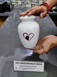 Aluminum Dog Hand Painted In Heart Pet Cremation Urn