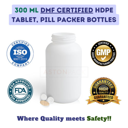 300ml HDPE Tablet and Pill Packer Bottles