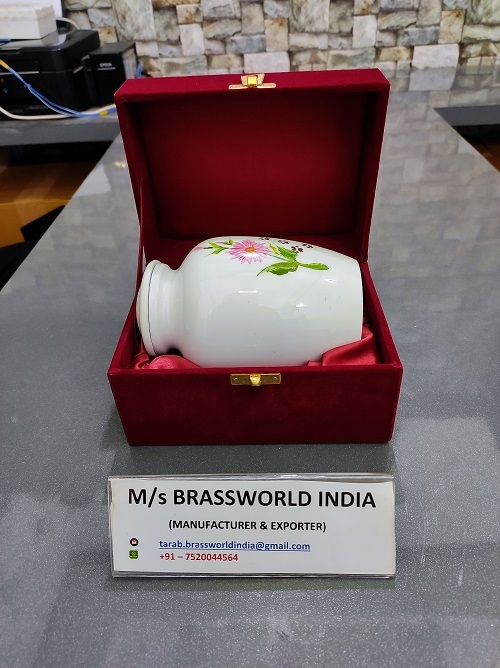 Hand Painted Heartbeat Aluminum Pet Cremation Urn