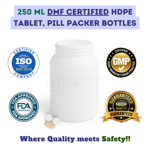 250 ml HDPE Tablet and Pill Packer Bottles