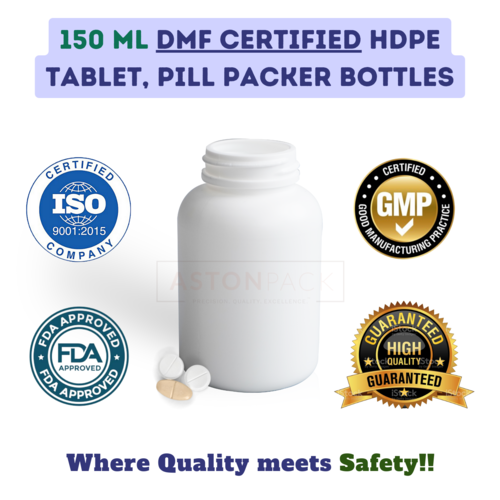 150ml HDPE Tablet and Pill Packer Bottles