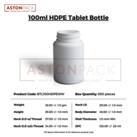 100ml HDPE Tablet and Pill Packer Bottles