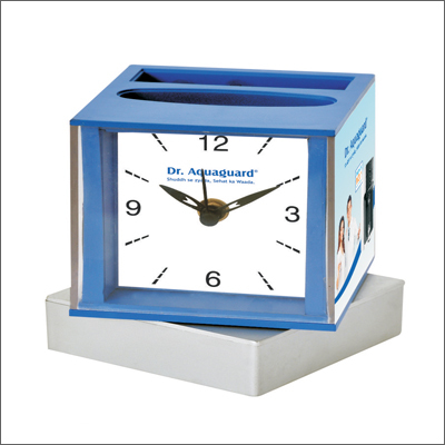 Blue Promotional Table Clock