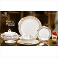 White Printed Crockery Set