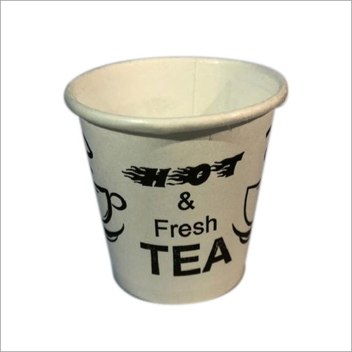 White 65Ml Printed Paper Tea Cup