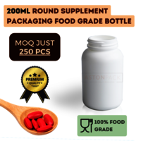 200ml Round Supplement Packaging Food Grade Bottles