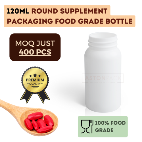 120ml Round Supplement Packaging Food Grade Bottles