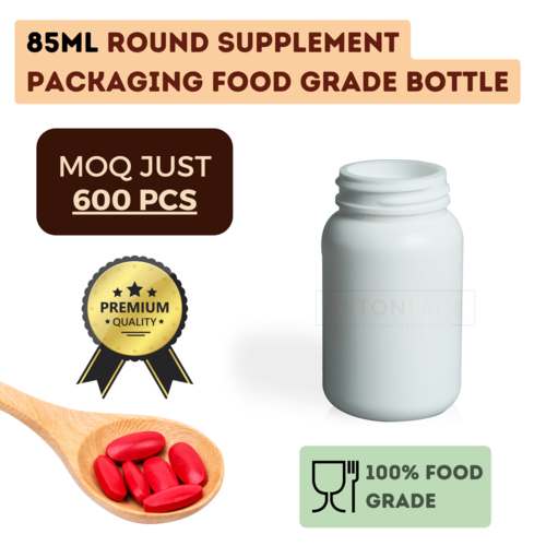 85ml Round Supplement Packaging Food Grade Bottles