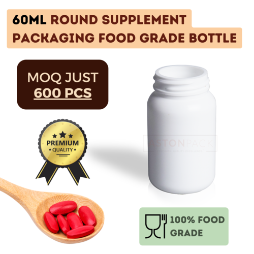 60ml Round Supplement Packaging Food Grade Bottles