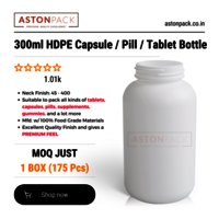 300ml White HDPE Capsule Pill Tablet Packaging Bottle
