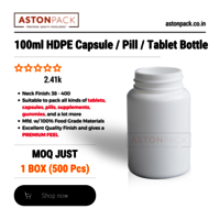 100ml White HDPE Capsule Pill Tablet Packaging Bottle