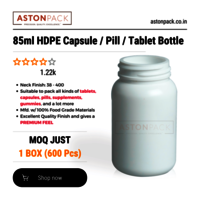 85ml White HDPE Capsule Pill Tablet Packaging Bottle