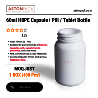 60ml White HDPE Capsule Pill Tablet Packaging Bottle