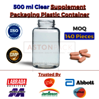 500 ml Clear Supplement Packaging Plastic Container -